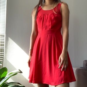 express flowy bright red dress